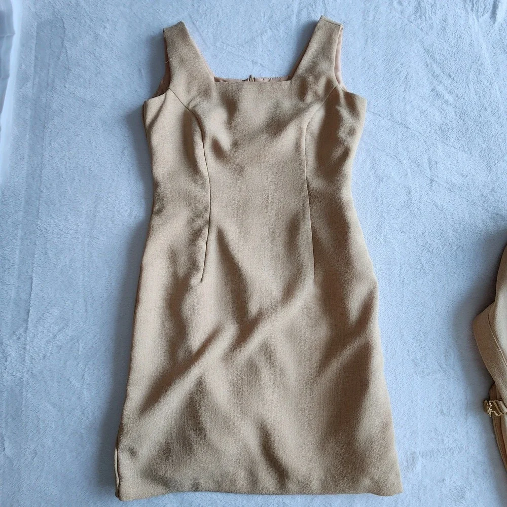 Vintage Suit Set Womens 10 Petite Dress Jacket Tailored Office Wedding Party 90s - Picture 7 of 16